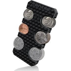 Coin Holder for Car, Silicone Coin Organizer Change Holder for Car, Portable Storage 32 Coins Include Penny, Nickel, Dime and Quarter