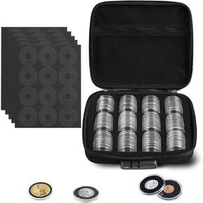 MUODR 30mm Coin Holders for Collectors, 180 Pieces Coin Capsule with 5 Size Gasket,Coin Storage Case,Coin Collection Supplies For Dime,Cent,Nickel,Quarter,Small Dollar