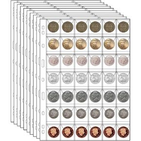 10 Sheets Currency Sleeves for Collectors,30 Pocket Protector Paper Money Stamp Page Holders for Paper Money Collection,Coupon Organizer Collecting Album Pages for Bill Banknote(3 Pockets)