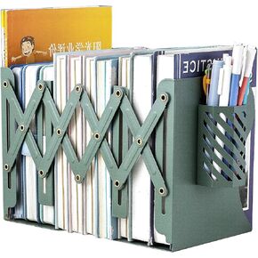 Metal Iron Book Ends Adjustable Bookends for Heavy Book Holder Heavy Duty Bookends Nonskid Bookcase Desktop Book Organizer Binder Holder (Green) in Kuwait