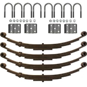 LIBRA 6000# 6K Tandem Trailer Axle Suspension Kit 3000# Leaf Springs U-Bolt Kit