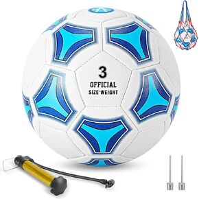 Soccer Ball Size 3/4/5 for Kids Outdoor Play,Color Change Soccer Stuff with Carry Net,Official Size Ball,Needles and Air Pump,Gift Idea for Kid Teen Boy Girl Junior and Men Women