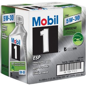 Mobil 1 124044 ESP Formula Engine Oil 5W30 1 Quart Bottles Set of 6