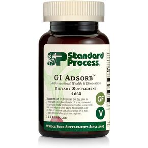 Standard Process - GI Adsorb for Gastrointestinal Health and Elimination - Calcium, Iron, Clinoptilolite, Chlorella, Collinsonia Root Supplement- 112 Capsules