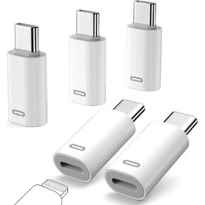 5 عبوات لمحول Lightning Female إلى USB C Male، لمحول Lightning إلى Type C لأجهزة iPhone 15/15 Pro/15 Pro Max/15 Plus، وiPad Air، وSamsung، ودعم نقل البيانات والشحن السريع PD in Kuwait