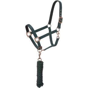 Tough 1 Neoprene Padded Halter with Antique Hardware Lead Set