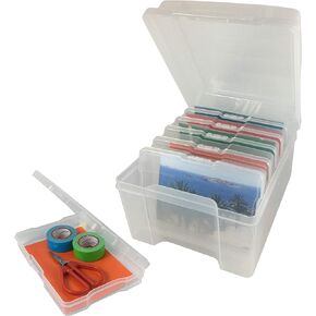 Photo Storage Box with 4"x6" Inner Photo Organizer Cases - 6 Protective Inner Photos Storage Containers to Protect from Dust and Damage - Also Great as a Craft Storage, Seed Storage Box, and More!