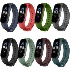 Replacement Bands Compatible with Xiaomi Mi Band 6 Band/Xiaomi Mi band 5 Band/Amazfit Band 5 Band, Soft Silicone Wristbands, Sport Adjustable Wrist Strap for Women Men