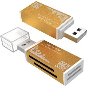Micro SD Card Reader, 4-in-1 SD Card Reader to USB Adapter, Memory Card Reader for MS Duo/Pro, M2 Card, SDXC, SDHC, MMC, RS-MMC, Micro SDXC, Micro SDHC and TF Card (1Pack Black)