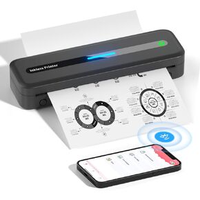 Portable Printer Wireless for Travel,M832 Bluetooth Printer Support 8.5" X 11" US Letter, Inkless Thermal Compact Printer Compatible with Android and iOS Phone & Laptop