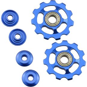 2 Sets Sealed Bearing Jockey Wheel Rear Derailleur Pulley, Bicycle Shift Guide Wheel, Blue