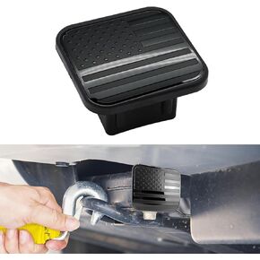 1 PC Trailer Hook Dust-Proof Plug, Square Mouth Protection Cover Traction Cover, 3.1In * 3.1In * 1.9In, Car Accessories, Suitable for Most Cars and Trailers (Black)