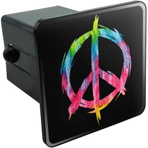 GRAPHICS & MORE Tie Dye Peace Sign Tow Trailer Hitch Cover Plug Insert 1 1/4 inch (1.25")