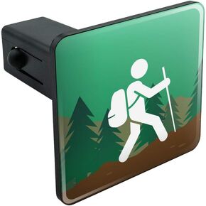 GRAPHICS & MORE Hiker Hiking Symbol Mountain Nature Tow Trailer Hitch Cover Plug Insert 1 1/4 inch (1.25")