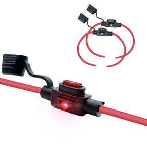 Waterproof in-line ASP LED Fuse Holder,12 AWG for Automotive, Marine（5 Pack）