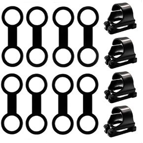 12 Pack Black Plastic Scuba Dive Universal Plastic Clip Snorkel Keeper Tube Holder, Soft Silicone Loop Style Snorkel Keeper Lock Kit Snorkeling Snorkel Keeper Retainer