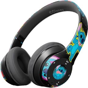 Disney Lilo & Stitch Expressions Bluetooth Over-Ear Headphones, Wireless Foldable Headset with Built-in Microphone - Stitch Expressions Design, for Adults and Kids