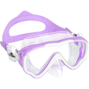 Kids Swim Goggles Diving Mask for Youth 6-14, Tempered Glass Lens, 180° HD View Goggles with Nose Cover for Pool Beach
