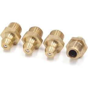 uxcell 4 Pcs Brass M8 x 1mm Thread Straight Grease Zerk Nipple Fitting for Car