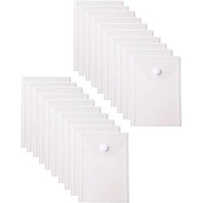 6''x4'' Vertical Plastic Envelopes Hook Loop Closure Coupon Receipt Storage Holder 40 Pack