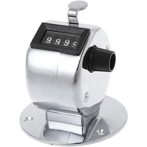Round Base 4 Digit Manual Hand Tally Mechanical Palm Click Counter Golf Training