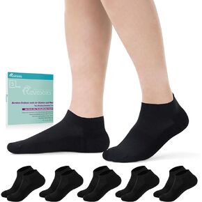 Diabetic Bamboo Socks for Men and Women,5 Pairs Low Cut Diabetic Socks,Loose Top Diabetic Socks Size 5-13