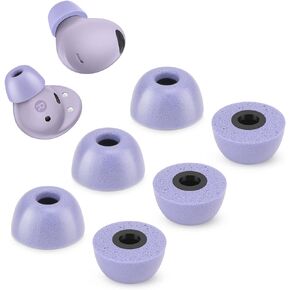 Memory Foam Tips for Samsung Galaxy Buds 2 Pro, No Silicone Eartips Pain, Anti-Slip Replacement Ear Tips, Fit in The Charging Case, Reducing Noise Earbuds, 3 Pairs (Assorted Sizes S/M/L, Black)