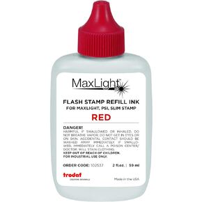 Trodat ML2OZ-RED Maxlight Refill Ink 2oz Bottle Color Red