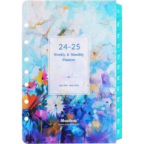 عبوات مخطط 2024-2025 - 7 ثقوب مثقوبة، عبوات مخطط 2024-2025، يوليو 2024 - يونيو 2025، عبوات مخطط أسبوعية وشهرية، عبوات مخطط A5، 5.5 بوصة × 8.5 بوصة، إدراجات مخطط A5 in Kuwait