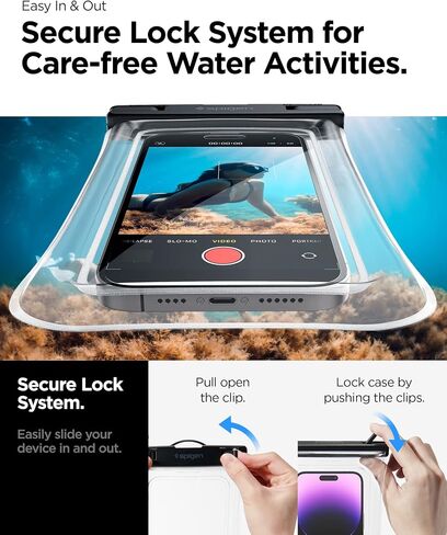 حافظات الحماية العالمية من مادة PVC العائمة من Spigen AquaShield مع IPX8 A610 المتوافقة مع iPhone وGalaxy وXiaomi وGoogle (عبوة من قطعتين) - شفاف كريستالي in Saudi Arabia