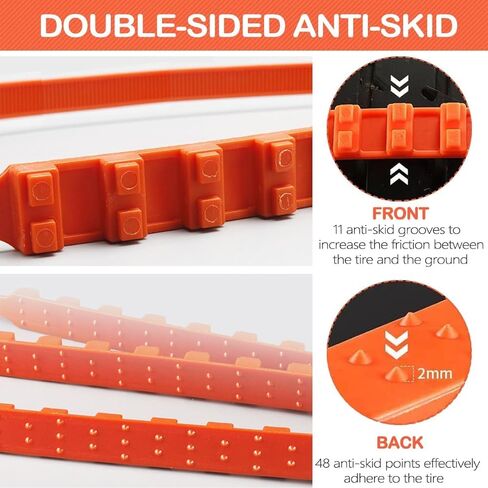 Snow chains for Car/Suvs/Trucks/Pickups with 12PCS Reusable Snow Tire Chains Universal Car Tire Chains Emergency Anti Slip Adjustable Tire Chain for Snow, Rain, Sand, Mud in Kuwait