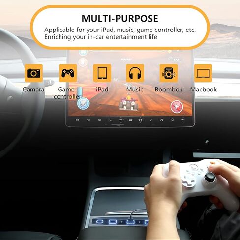 محور USB LED 5 في 1 مناسب لـ Tesla 2021 2022 2023 Model 3 Model y محطة إرساء متوافقة مع مستشعر ذكي لوحدة التحكم المركزية، ملحقات مطورة in Kuwait