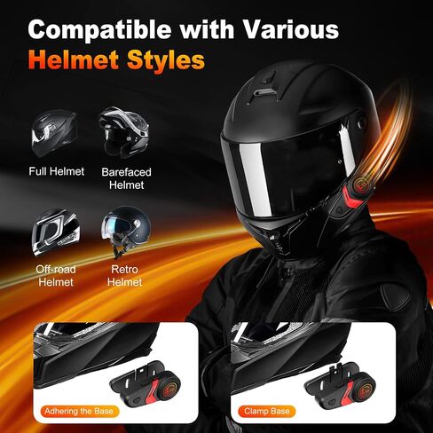 LX3 Motorcycle Bluetooth Headset,Sking Earphone,CVC Noise Cancellation Stereo Music Automatic answering,100 Hours Playing time High Sound Ultra-Thin Motorcycle Helmet Bluetooth in Saudi Arabia