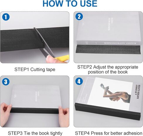 2 قطعة شريط ربط الكتاب 2 بوصة شريط إصلاح الكتاب الأسود شريط القماش شريط واسع للكتاب شريط العمود الفقري للكتب واللوازم اليومية والملفات in Kuwait