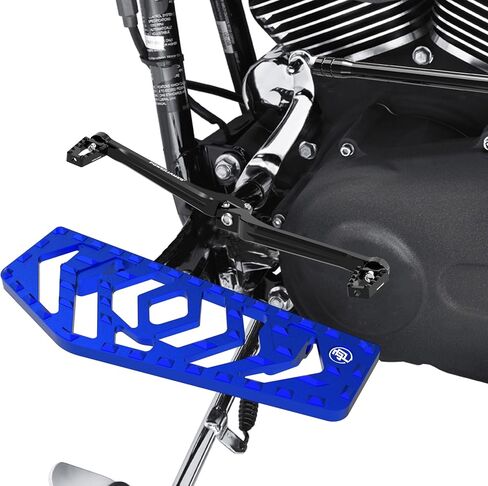 POWERJAMES 13.5 بوصة زرقاء CNC Geomatry Big Rider's Floorboard Foot Pedal Pad Controls Fits for Harley Touring 12-17 Softail FL، FLD و86-Later Touring Models (أزرق) in Saudi Arabia