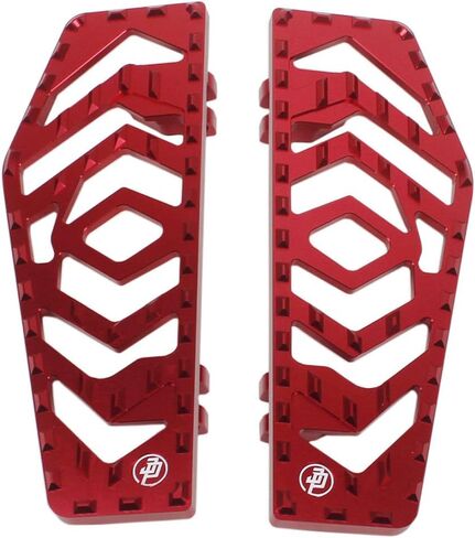 POWERJAMES 13.5 بوصة زرقاء CNC Geomatry Big Rider's Floorboard Foot Pedal Pad Controls Fits for Harley Touring 12-17 Softail FL، FLD و86-Later Touring Models (أزرق) in Saudi Arabia