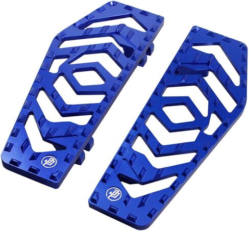 POWERJAMES 13.5 بوصة زرقاء CNC Geomatry Big Rider's Floorboard Foot Pedal Pad Controls Fits for Harley Touring 12-17 Softail FL، FLD و86-Later Touring Models (أزرق) in Saudi Arabia