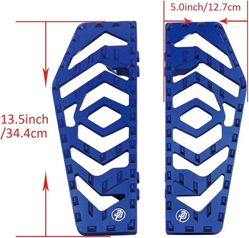 POWERJAMES 13.5 بوصة زرقاء CNC Geomatry Big Rider's Floorboard Foot Pedal Pad Controls Fits for Harley Touring 12-17 Softail FL، FLD و86-Later Touring Models (أزرق) in Saudi Arabia