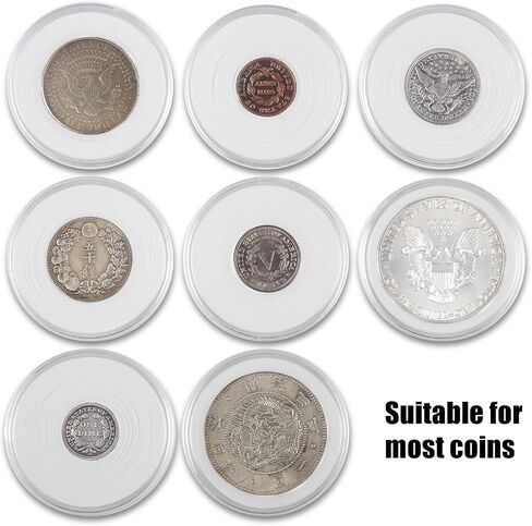 MUODR 30mm Coin Holders for Collectors, 180 Pieces Coin Capsule with 5 Size Gasket,Coin Storage Case,Coin Collection Supplies For Dime,Cent,Nickel,Quarter,Small Dollar in Saudi Arabia