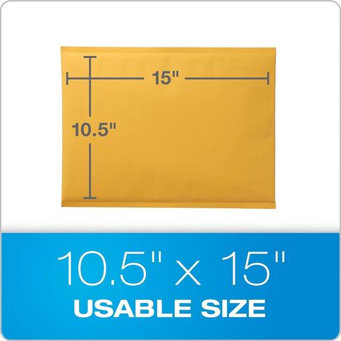 رسائل فقاعات كبيرة من Quality Park، مقاس 10.5 × 16 بوصة، أظرف مبطنة من كرافت، أظرف شحن بنية متينة، إغلاق ذاتي الختم، 25 لكل صندوق (QUA85763) in Saudi Arabia