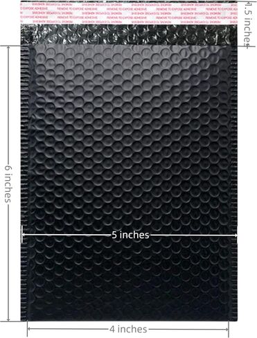 Bubble Mailers 3.5X5.9 Inch 50 Pack Small Padded Envelopes Poly Thicken Padded Self Seal Envelopes Bags(Black) in Saudi Arabia