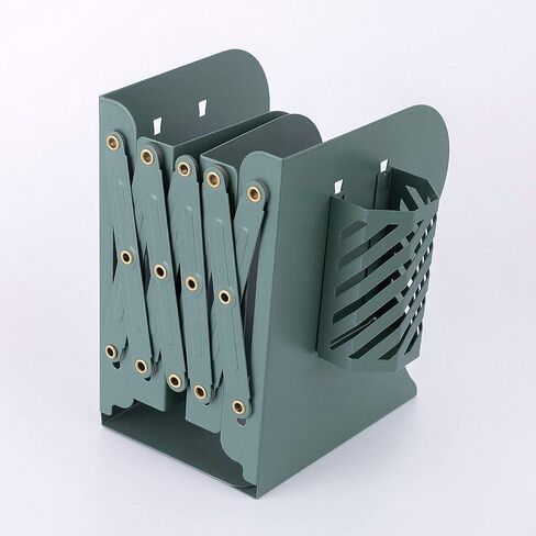 Metal Iron Book Ends Adjustable Bookends for Heavy Book Holder Heavy Duty Bookends Nonskid Bookcase Desktop Book Organizer Binder Holder (Green) in Kuwait