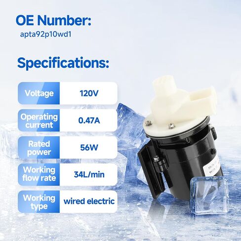 APTA92P10WD1 Ice Maker Machine Pump Motor Assembly Fits for Hoshizaki Ice Machine | Fits for Model KM-450 Thru KM-900 KML-600MAH URC-12F 120V 10W 0.4 Amp in Saudi Arabia
