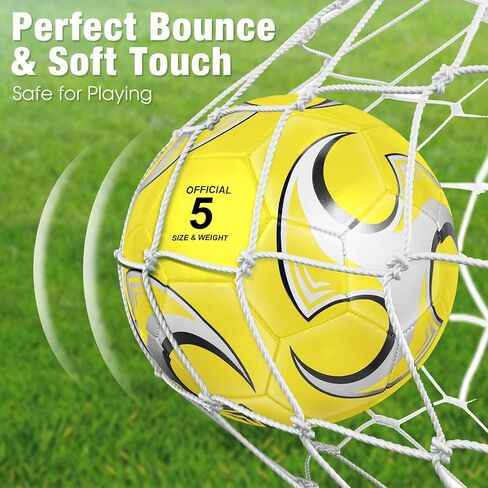 12 Pack Soccer Balls for Teen Adult Sports with Pump Cool for Teen Adult Outside Sport Training Practice Machine Game Stitched Soccer Back to School Soccer Ball Bulk in Kuwait