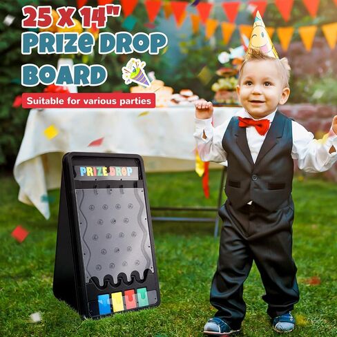24" Spinning Prize Wheel and 25"x 14" Foldable Prize Drop Plinko Board Game, Spinning Wheel with 14 Color Slots Roulette, Win The Fortune Spinning Game for Party, Trade Show, Carnival in Saudi Arabia