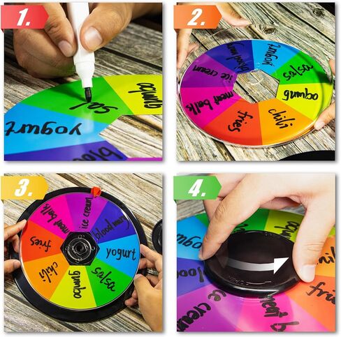 Novelty Place 10 Inch Tabletop Spinning Prize Wheel - Double Sided 8/16 Slot Spinner Card, Dry Erase Marker, Ideal for Family Gatherings, Fortune Games, Carnivals, Trade Show, and Promotional Events in Saudi Arabia