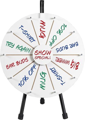 Wheel Spinning Wheel for Prizes - Spin The Wheel Game for Trade Shows, Corporate Functions, Fundraisers and Promotional Campaigns (Dry Erase, 21 Inch) (Chalkboard, 14 in) in Saudi Arabia