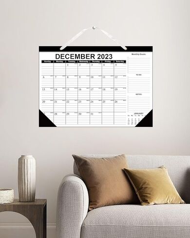 تقويم حائط 18 شهرًا - من يوليو 2023 - ديسمبر 2024، مخطط شهري 2023-24 تقويمات مكتبية مقاس 17 بوصة × 12 بوصة، تقويم كبير مع زاوية للتخطيط والتنظيم للمنزل والمكتب in Kuwait
