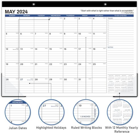 تقويم مكتب 2024-2025 - مارس 2024 - أغسطس 2025، تقويم 18 شهرًا 2024-2025، 17 بوصة × 12 بوصة، كتل كبيرة مسطرة، قائمة المهام والملاحظات، تقويم مكتب رائع للتنظيم in Kuwait