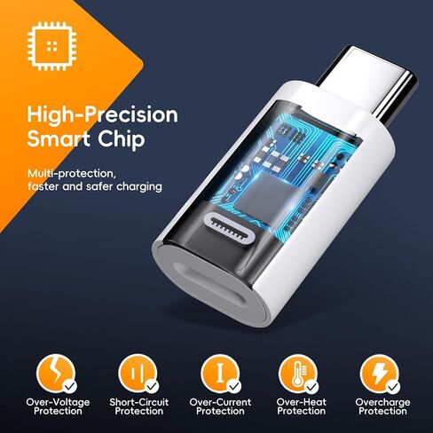 5 عبوات لمحول Lightning Female إلى USB C Male، لمحول Lightning إلى Type C لأجهزة iPhone 15/15 Pro/15 Pro Max/15 Plus، وiPad Air، وSamsung، ودعم نقل البيانات والشحن السريع PD in Kuwait